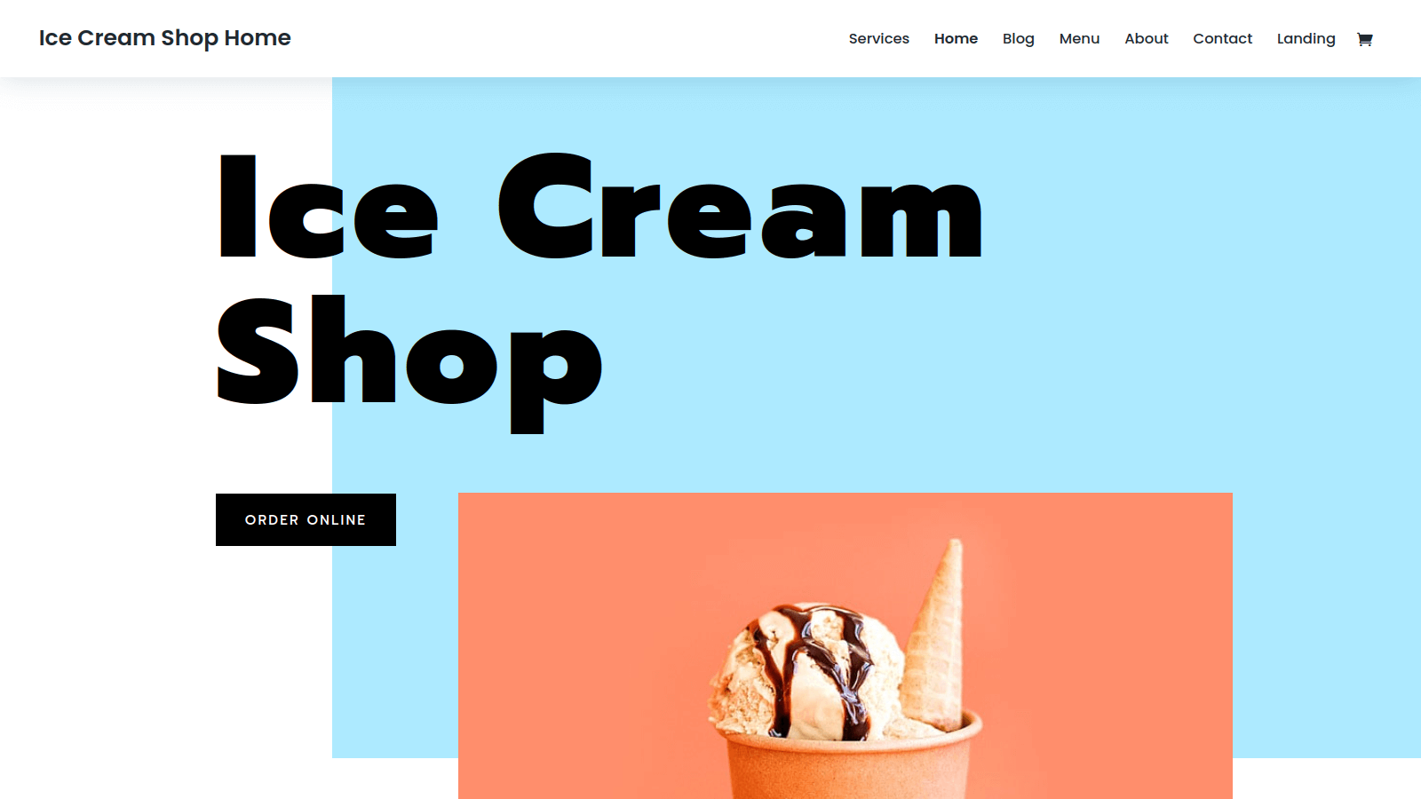 Ice cream shop website